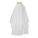 Bridal Wedding 3-Layer Sequin Bow with Comb Tulle Veil Party Costume White