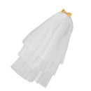 Bridal Wedding 3-Layer Sequin Bow with Comb Tulle Veil Party Costume White