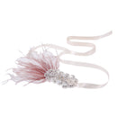 Retro 1920s Crystal Feather Headband Wedding Headpiece Great Gatsby Flapper Costume