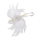 Vintage Womens Beige Feather Headband Wedding Headpiece 20s Gatsby Flapper Costume