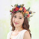 Bridal Wedding Colorful Flower Cluster Hair Band Garland Beach Headpiece