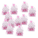Kids Baby Shower Party Decor Chocolate Candy Sweets Holder Storage Drawstring Party Favors Bag Pack of 12PCS Pink