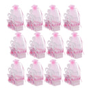 Kids Baby Shower Party Decor Chocolate Candy Sweets Holder Storage Drawstring Party Favors Bag Pack of 12PCS Pink