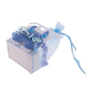 Kids Baby Shower Party Decor Chocolate Candy Sweets Holder Storage Drawstring Party Favors Bag Pack of 12PCS Blue