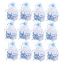 Kids Baby Shower Party Decor Chocolate Candy Sweets Holder Storage Drawstring Party Favors Bag Pack of 12PCS Blue