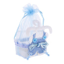 Kids Baby Shower Party Decor Chocolate Candy Sweets Holder Storage Drawstring Party Favors Bag Pack of 12PCS Blue