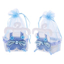 Kids Baby Shower Party Decor Chocolate Candy Sweets Holder Storage Drawstring Party Favors Bag Pack of 12PCS Blue