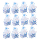 Kids Baby Shower Party Decor Chocolate Candy Sweets Holder Storage Drawstring Party Favors Bag Pack of 12PCS Blue