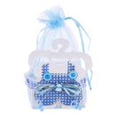 Kids Baby Shower Party Decor Chocolate Candy Sweets Holder Storage Drawstring Party Favors Bag Pack of 12PCS Blue
