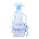 Kids Baby Shower Party Decor Chocolate Candy Sweets Holder Storage Drawstring Party Favors Bag Pack of 12PCS Blue