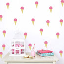 18/2 Sheets Ice Cream Wall Stickers Children Bedroom Wall Decor Mural