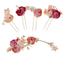 Elegant Bridal Wedding Flower Pearls Headpiece Hair Pins Party Prom Dress Up