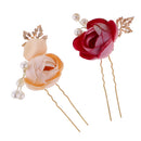Elegant Bridal Wedding Flower Pearls Headpiece Hair Pins Party Prom Dress Up
