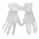Women's Tulle Bridal Gloves Lace Flowers Wedding Party Prom White