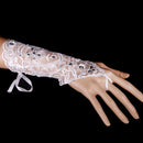 Elegant Lace Crystal Fingerless Long Bridal Glove Wedding Party Prom Costume