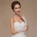 Elegant Lace Crystal Fingerless Long Bridal Glove Wedding Party Prom Costume