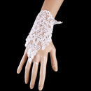 Fashion Wedding Fingerless Crystal Gauze Lace Flower Pattern Short Gloves Charming Evening Party Women's Bridal Gloves