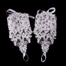 Fashion Wedding Fingerless Crystal Gauze Lace Flower Pattern Short Gloves Charming Evening Party Women's Bridal Gloves