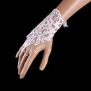Fashion Wedding Fingerless Crystal Gauze Lace Flower Pattern Short Gloves Charming Evening Party Women's Bridal Gloves