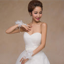 Elegant Wedding Short Fingerless Fabulous Lace Flower Gloves Rhinestone Evening Party Women Ladies Bridal Gloves