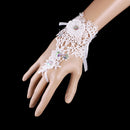 Elegant Women Girls Bridal Lace Floral Hollow Fingerless Gloves Party Costume