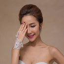Elegant Women Girls Bridal Lace Floral Hollow Fingerless Gloves Party Costume