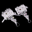 Elegant Women Girls Bridal Lace Floral Hollow Fingerless Gloves Party Costume