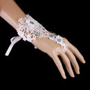 Elegant Women Girls Bridal Lace Floral Hollow Fingerless Gloves Party Costume