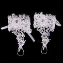 Elegant Women Girls Bridal Lace Floral Hollow Fingerless Gloves Party Costume