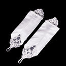 Fashion Satin Pearls Fingerless Gloves Lace Flower Opera Length Wedding Bridal Evening Party Women Long Gloves