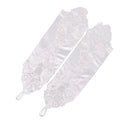 Fashion Satin Pearls Fingerless Gloves Lace Flower Opera Length Wedding Bridal Evening Party Women Long Gloves