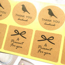 Pieces of 100/10 Sheets Kraft Bird Thank You Seal Sticker Present Gift Craft Sealer