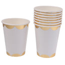 8 Pieces Gold Plated Paper Disposable Cups Birthday Party Tableware