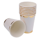 8 Pieces Gold Plated Paper Disposable Cups Birthday Party Tableware