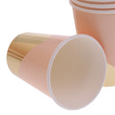 8pcs Pink Paper Cups Gold Stripe Disposable Birthday BBQ Party Favors Tableware Events Catering