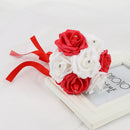 Wedding Bridal Bridesmaid Engagement Photo Props Rose Foam Flowers Bouquet Red And White