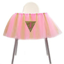 Baby Kids Shower Party Charms 1st Birthday High Chair Tutu Skirt Tulle Table Decor Skirt Party Supplies Pink
