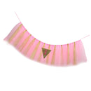 Baby Kids Shower Party Charms 1st Birthday High Chair Tutu Skirt Tulle Table Decor Skirt Party Supplies Pink