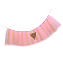 Baby Kids Shower Party Charms 1st Birthday High Chair Tutu Skirt Tulle Table Decor Skirt Party Supplies Pink