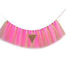 Baby Kids Shower Party Charms 1st Birthday High Chair Tutu Skirt Tulle Table Decor Skirt Party Supplies Rose