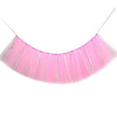 Handmade Soft Lightweight Glitter Tulle Tutu Skirt Baby Shower Birthday Party High Chair Table Decor Skirt with Stickers Pink Silver