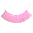 Handmade Soft Lightweight Glitter Tulle Tutu Skirt Baby Shower Birthday Party High Chair Table Decor Skirt with Stickers Pink Silver