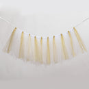 Handmade Soft Lightweight Glitter Tulle Tutu Skirt Baby Shower Birthday Party High Chair Table Decor with Stickers White Gold