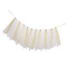 Handmade Soft Lightweight Glitter Tulle Tutu Skirt Baby Shower Birthday Party High Chair Table Decor with Stickers White Gold