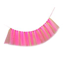 Handmade Soft Lightweight Glitter Tulle Tutu Skirt Baby Shower Birthday Party High Chair Table Decor with Stickers Rose Gold