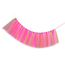 Handmade Soft Lightweight Glitter Tulle Tutu Skirt Baby Shower Birthday Party High Chair Table Decor with Stickers Rose Gold