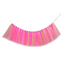 Handmade Soft Lightweight Glitter Tulle Tutu Skirt Baby Shower Birthday Party High Chair Table Decor with Stickers Rose Gold