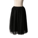 Knee Length Black 5 Layer Tulle Skirt Gown Petticoat Vintage 50s Rockabilly Tutu Costume