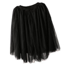 Knee Length Black 5 Layer Tulle Skirt Gown Petticoat Vintage 50s Rockabilly Tutu Costume