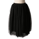 Knee Length Black 5 Layer Tulle Skirt Gown Petticoat Vintage 50s Rockabilly Tutu Costume